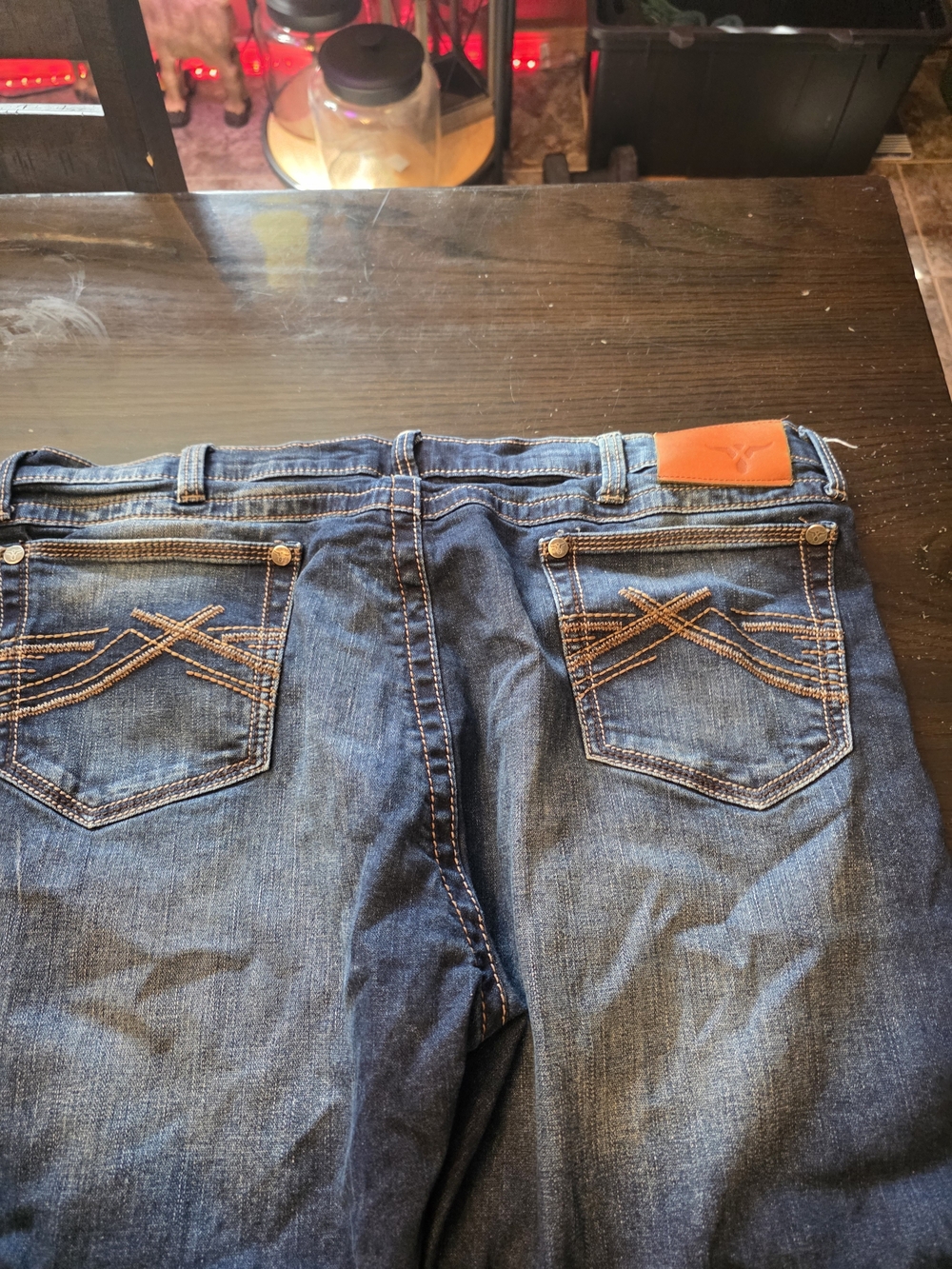 Wrangler  20 X Men's Dark Blue Bootcut Jeans with Contrast Stitching 38x34